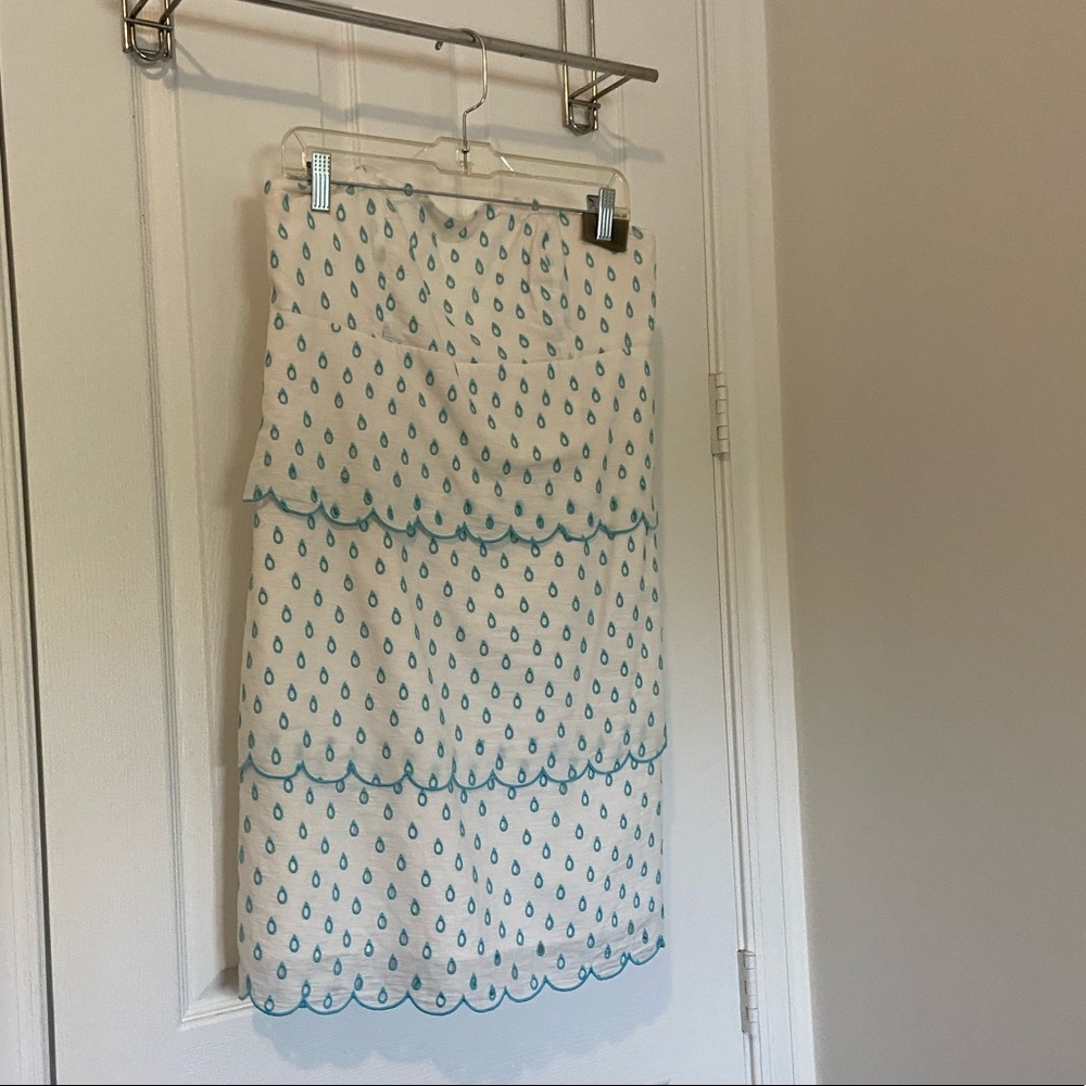 Lilly Pulitzer strapless Raindrop Dress.